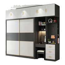 Signmaker Wardrobe Simple Sliding Door Bedroom Wardrobe Combination Nordic Small Apartment Sliding Door Wardrobe Household Three Door Cabinet