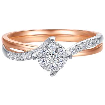 Tse ruilin hug love series 18k gold two-tone diamond ring