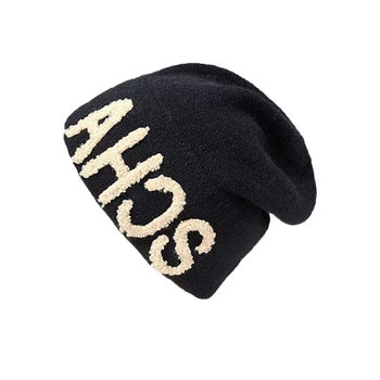 Xiaoxiang style embroidered letters plain pile hat