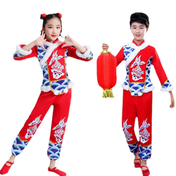 Spring festival fire girl chinese style ethnic performance costume