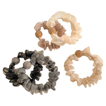 Mesh drill ball hair tie for women with large and small intestines