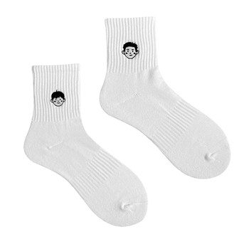 zeroinX method 6 illustrator joint gift boxs spring and summer mid-calf socks men's towel bottom pure cotton white socks sports socks