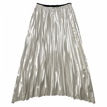 2025 ຍີ່ຫໍ້ຄຸນນະພາບສູງ end stock spring and autumn style crumpled pleated elastic waist glittery full swing long skirt
