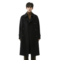 Earl Zall mens suit collar fashionable and high-end 23 early winter wool cashmere double-sided woolen coat loose jacket