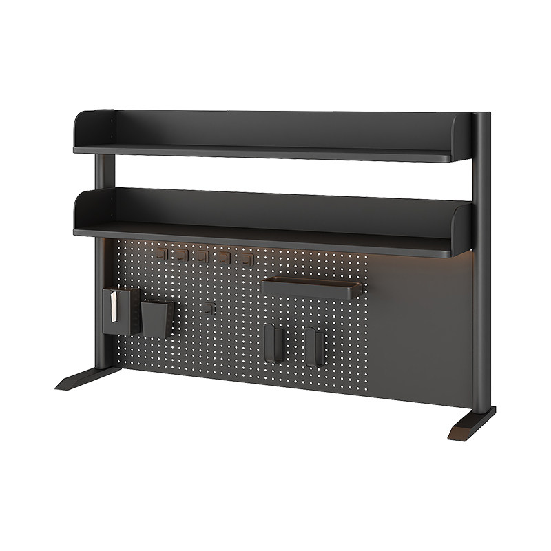 Desktop perforated board storage bookshelf
