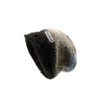 Cold Hat Planet - Plush Retro Knitted Slouchy Hat for Women, Makes Face Look Smaller, Autumn and Winter Cold-Proof and Warm Woolen Hat for Men