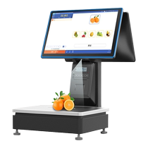 Ai intelligent identification and weighing cashier all-in-one machine Xinmi 1691T touch dual screen fruit shop fresh cooked vegetables and vegetables fragrant pot powder weighing snacks and pastries cash register supermarket electronic cashier scale