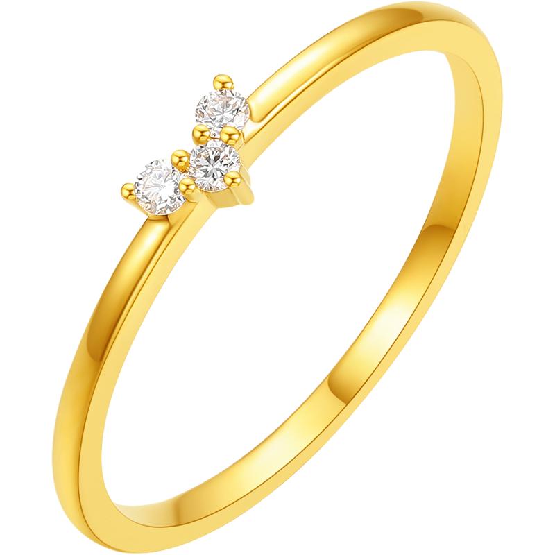 Saturday blessing gold inlaid diamond ring for women
