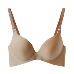 Japanese style underwired anti-sagging, side-retracting glossy one-piece seamless small breast push-up bra, thin style