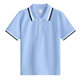 42儿童校服短袖POLO衫夏季中学生运动会班服男女学院风浅蓝色T恤