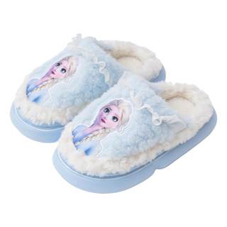 儿童棉拖鞋女童秋冬新款室内家居可爱毛绒保暖艾莎公主宝宝拖鞋