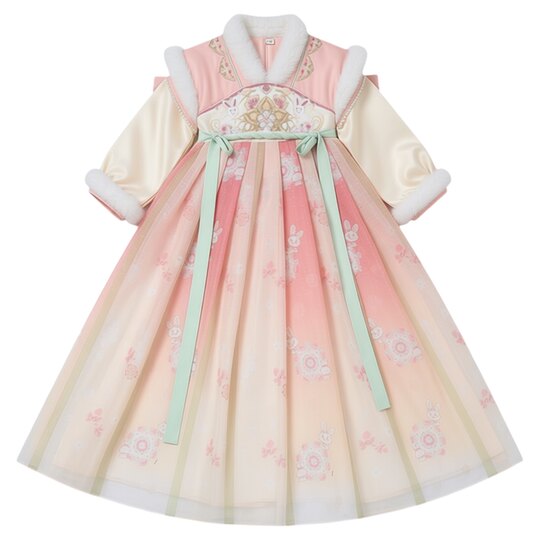Hanfu Mädchen Herbst und Winter Rock 2025 neue Kinder antike plus Samt Prinzessin Kleid Winter chinesischen Stil Kostüm