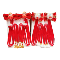 2024 Year of the Dragon New Year Headwear Childrens Hairband Chinese Style Bow Knot Streamer Girls Braided Hair Circle New Year Hair Accessories