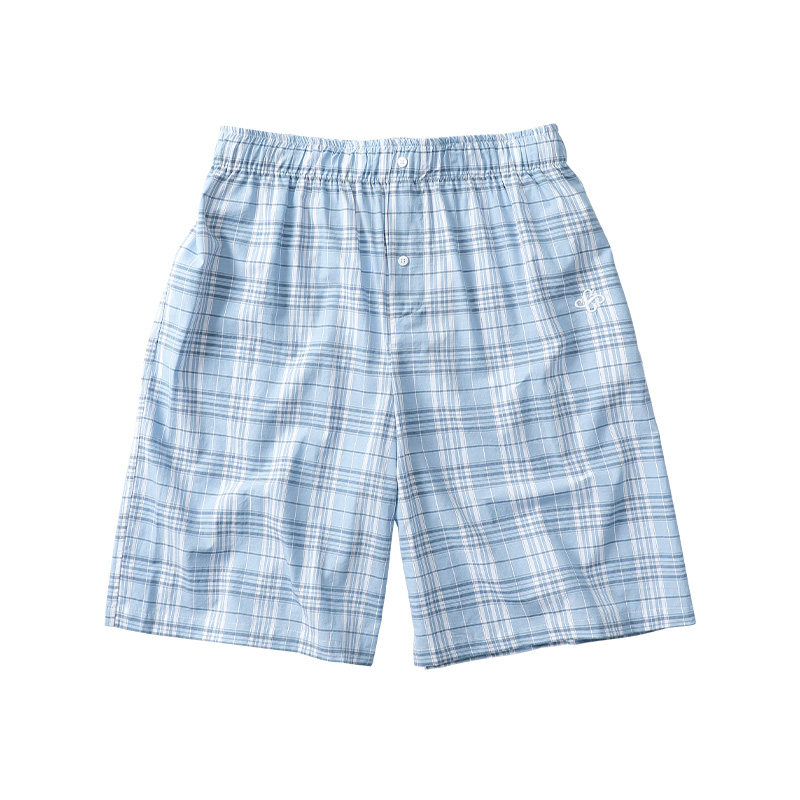 CoosRetro American retro plaid fake placket design casual pants for boys loose and versatile cropped pants
