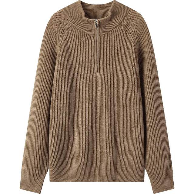 Senrou | Men's winter sweater with wool knitted sweater for old Qian style zipper half-palm sweater for couples