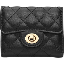 Goldlion Womens Wallet Genuine Leather Niche Wallet Womens Black Casual Wallet Coin Purse Simple Trendy Card Holder