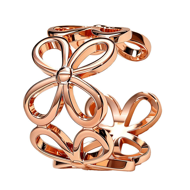 GOOYNN Guyan open four-leaf clover flower ring ring