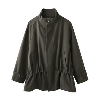 橘子树在哪儿简约立领抽绳风衣外套女秋季松弛感宽松休闲气质上衣