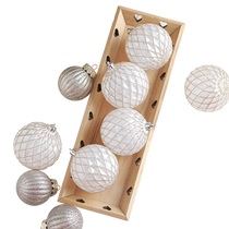 High-end champagne white set gift box Christmas ball Christmas tree decoration pendant pendant painted ball transparent ball