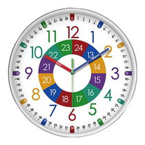 Early education classroom clock recognition clock fashion modern wall clock living room simple childrens quartz clock primary school students cognitive clock