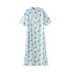 ສິ້ນສີຂາວ retro ພິມປັບປຸງ dress cheongsam ວ່າງ
