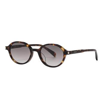 Trendy retro nerdy tortoise shell oval sunglasses