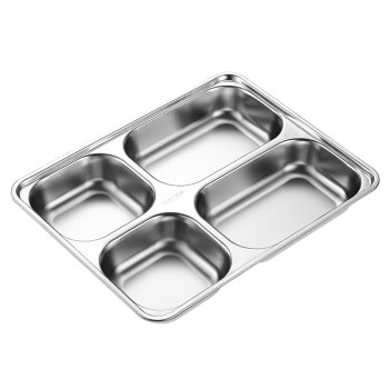 304 stainless steel fast food plate four-frame five-frame dining plate