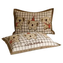 Muji 100% cotton four-layer gauze pillowcases a pair of 48x74cm pillowcases household childrens pillowcases