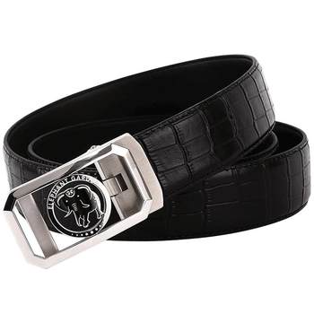 Luxury men's automatic buckle belt crocodile pattern