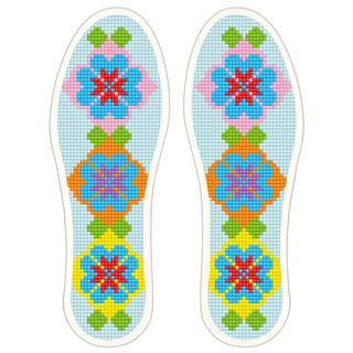 手工刺绣十字绣鞋垫男女半成品2024年新款自己绣纯棉线防臭薄款