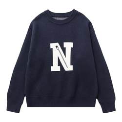 NORYBRAND retro ivy campus style letter N logo paddle sweater thick Japanese men and women ngoarmy