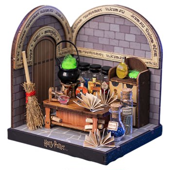 Jiumu Miscellaneous Goods Harry Potter Magic Classroom Miniature Model Ornament 3D Model DIY Handmade Assembly
