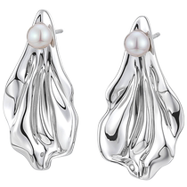 Bai Lan boucles doreilles rondes en perles deau douce pour femmes Design de Niche tempérament boucles doreilles en argent 925 ED3231