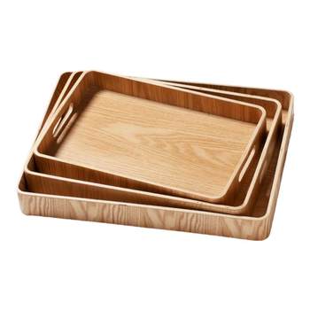Mili style japanese-style wooden tea cup storage tray