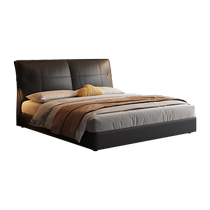 Dipu modern minimalist new small apartment soft-covered leather bed modern simple Italian first-layer cowhide storage leather bed