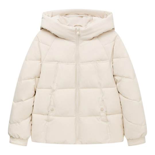 快鱼棉服女2025年冬季新款微宽松净色连帽外套防寒保暖加厚小棉袄