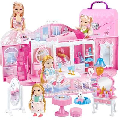 Girls Toys Tongle Barbie Set Princess Dream Mansion Doll Simulation Exquisite Oversized Children's Castle