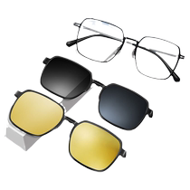 LOHO myopia glasses frame for big face ultra-light pure titanium glasses frame mens driving mirror day and night glasses LH30008