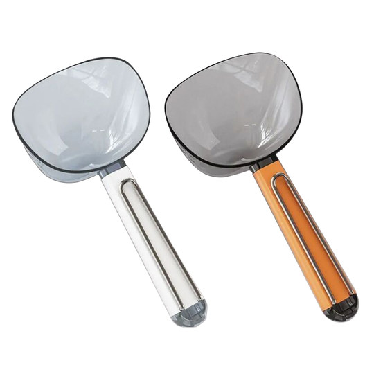 舀米勺多功能厨房家用食品五谷杂粮勺子创意挖面勺零食封口夹量勺