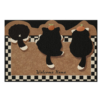 Silk circle entrance door floor mat cute cartoon