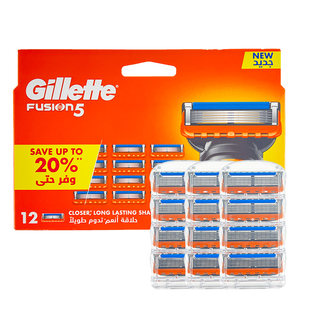 【自营】吉列锋隐5剃须刀头手动刮胡刀片锋速5刀片刮脸刀12个装