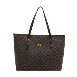 Large Capacity Women's Tote Shoulder Bag for Early Morning Commuting, with Monogram Design, Suitable for Work, Handbag with Zipper