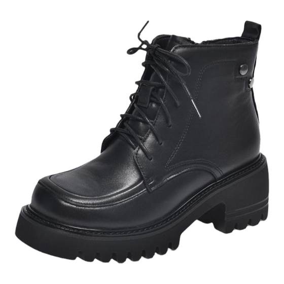 
Thick-soled cowhide Martin boots for women 2025 new autumn and winter genuine leather height-enhancing women's shoes round toe fashion boots for women short boots