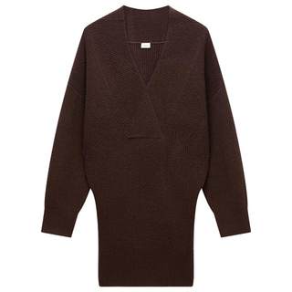 Ochirly off-the-shoulder collar woolen dress