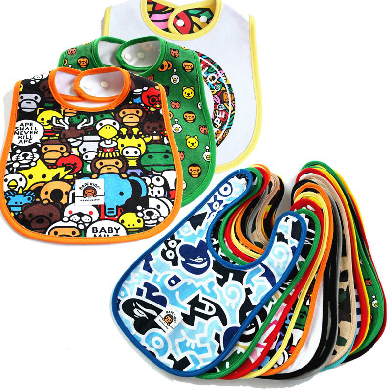 Japanese trendy three-layer waterproof cartoon bib saliva towel