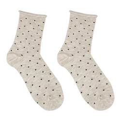 curled polka dot socks women's mid-calf socks ins trend pure cotton spring and autumn Japanese style jk pile socks students summer socks