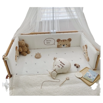 Wenou crib fence soft-packed guardrail anti-collision childrens baby spliced ​​bed cloth pure cotton three-piece set A type
