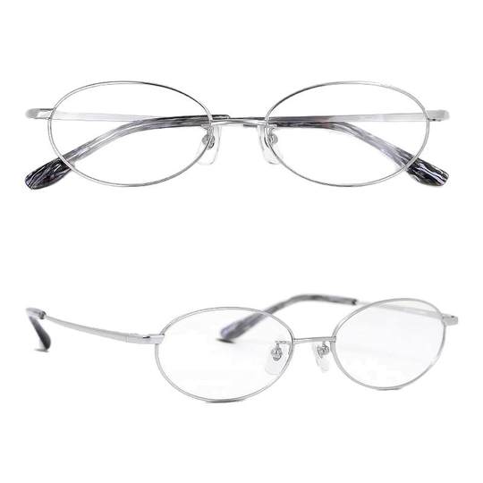 纯钛米八眼镜超轻银丝素颜神器男女个性商务椭圆框近视可配度数男