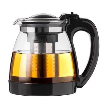 Explosion-proof flower teapot, heat-resistant glass tea set, stainless steel filter, large-capacity kettle, household tea maker, boiling water