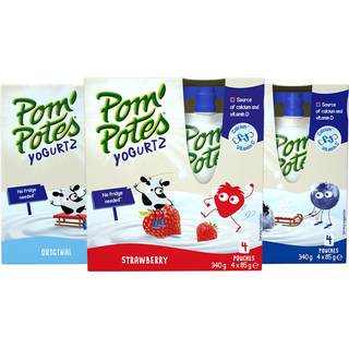 Pompotes Fayoule imported children's yogurt baby baby auxiliary snack fruit mud suction bag 85g*12